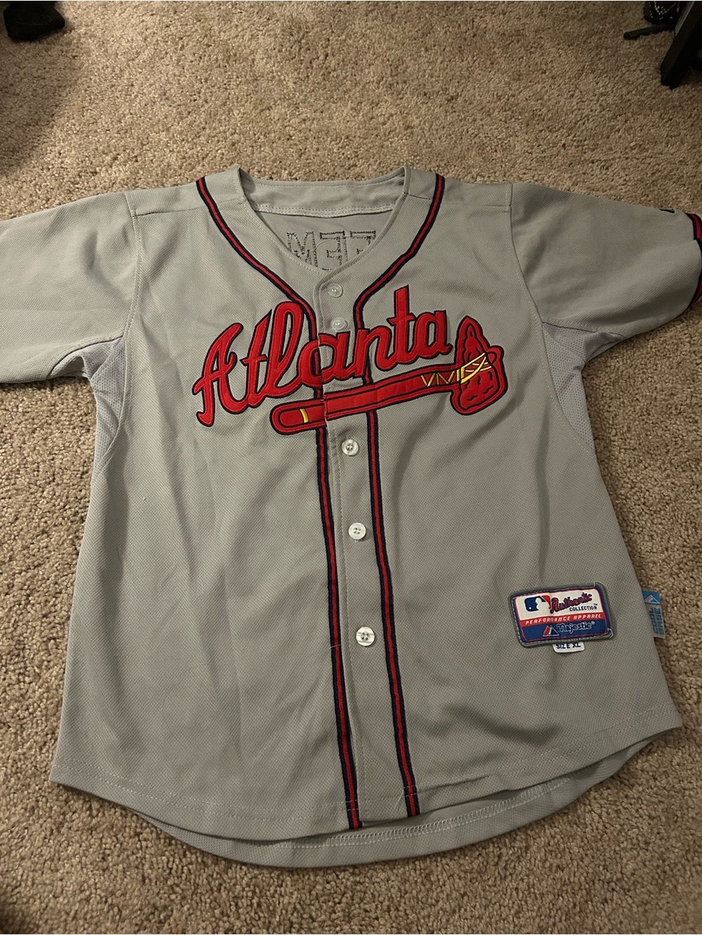Atlanta Grey Baseball Jersey for Kids